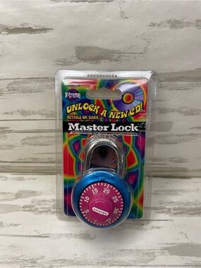 Vintage Y2K Master Lock Blue & Pink Combination Lock 1998 NEW 1530DCM